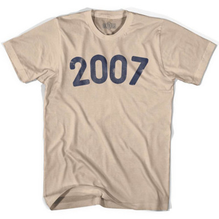 2007 Year Celebration Adult Cotton T-shirt - Creme