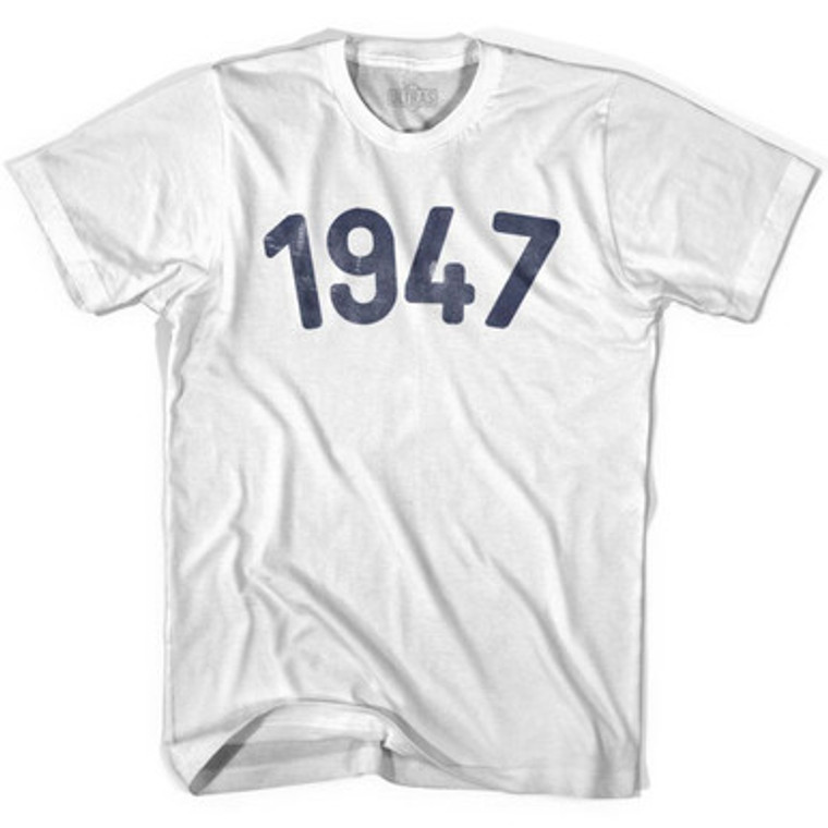 1947 Year Celebration Womens Cotton T-shirt - White