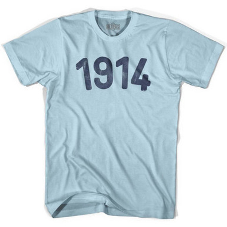 1914 Year Celebration Adult Cotton T-shirt - Light Blue