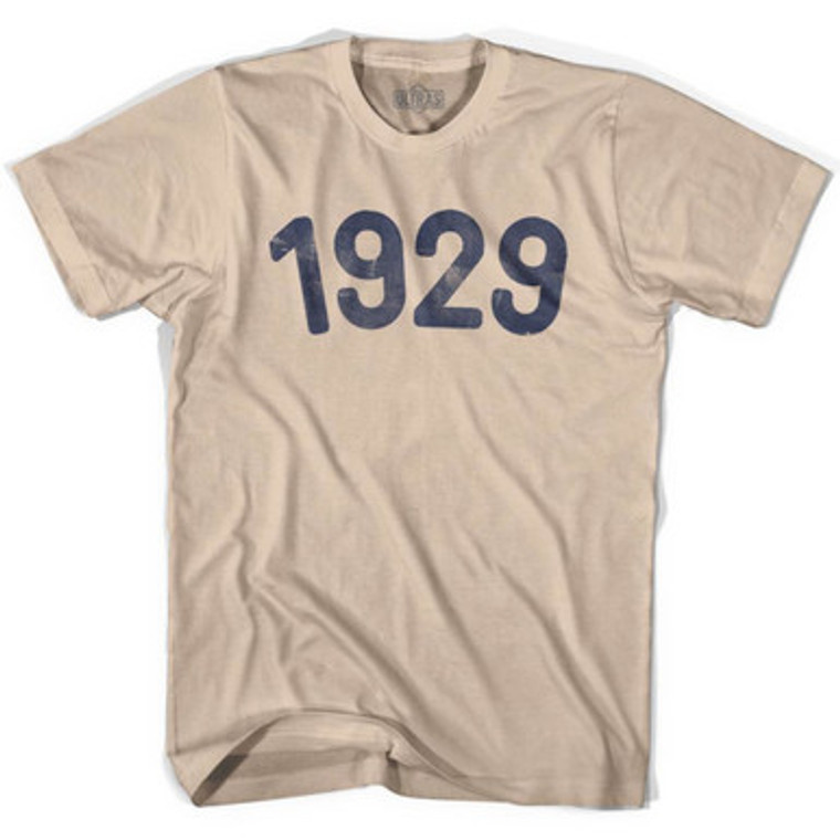 1929 Year Celebration Adult Cotton T-shirt - Creme