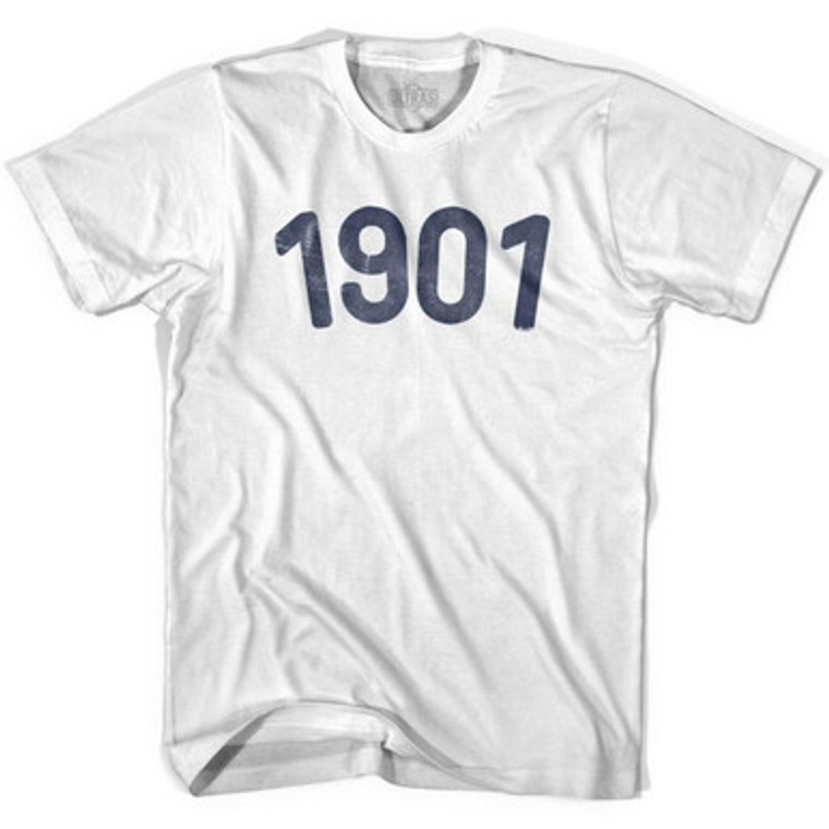1901 Year Celebration Adult Cotton T-shirt - White