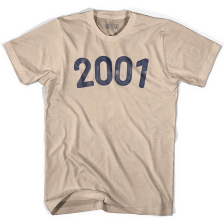 2001 Year Celebration Adult Cotton T-shirt - Creme