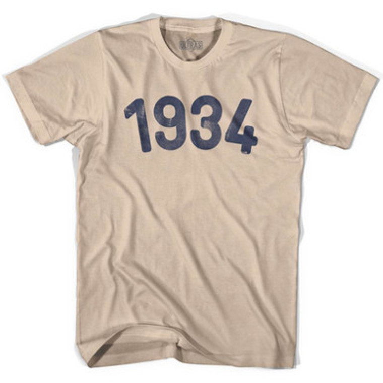 1934 Year Celebration Adult Cotton T-shirt - Creme