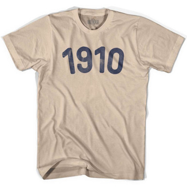 1910 Year Celebration Adult Cotton T-shirt - Creme