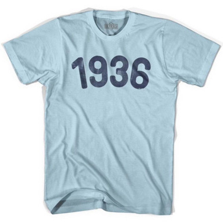 1936 Year Celebration Adult Cotton T-shirt - Light Blue