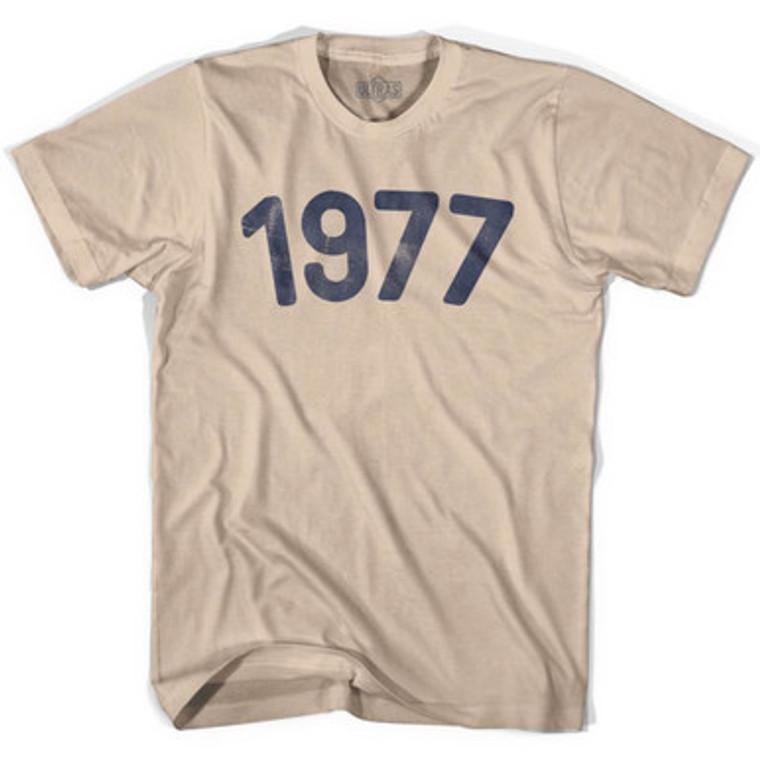 1977 Year Celebration Adult Cotton T-shirt - Creme