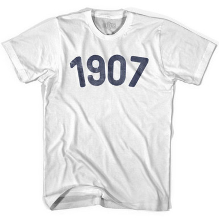 1907 Year Celebration Adult Cotton T-shirt - White
