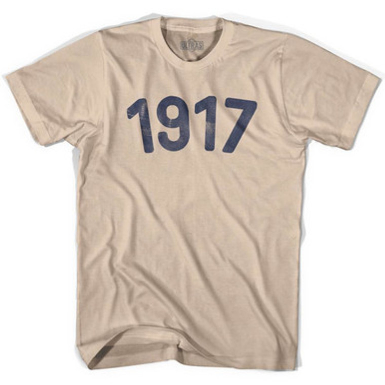 1917 Year Celebration Adult Cotton T-shirt - Creme