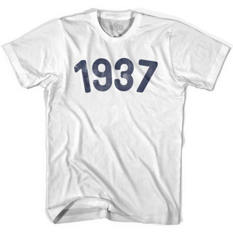 1937 Year Celebration Adult Cotton T-shirt - White
