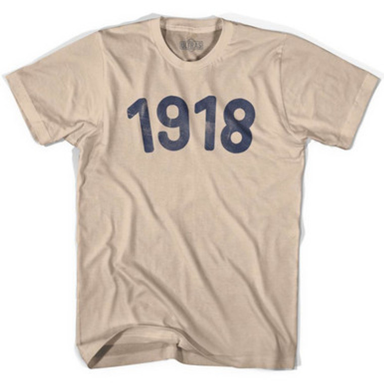 1918 Year Celebration Adult Cotton T-shirt - Creme