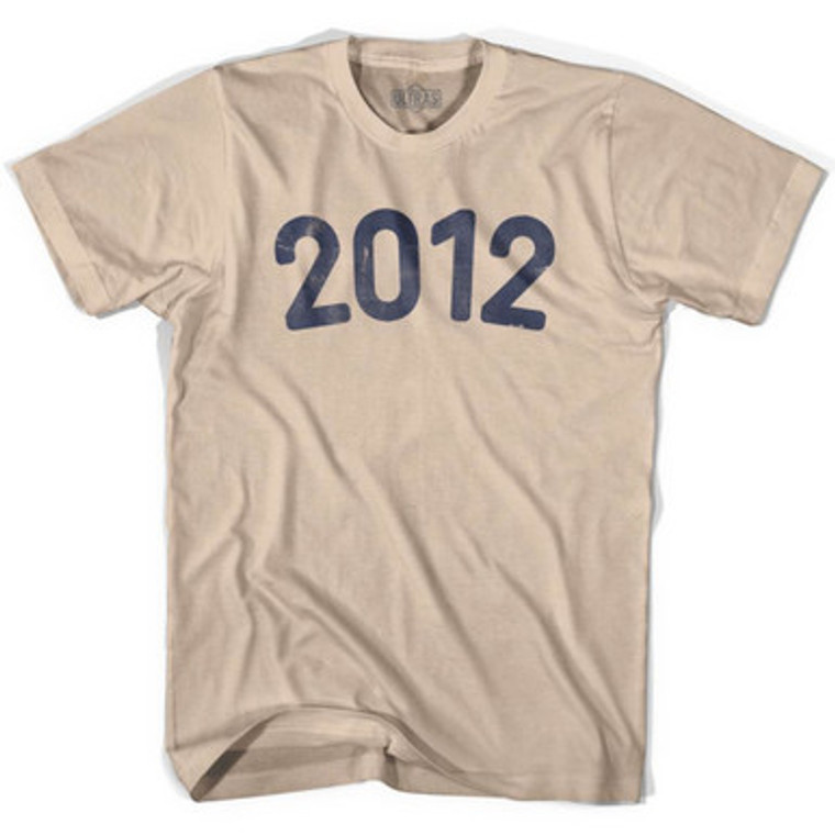 2012 Year Celebration Adult Cotton T-shirt - Creme