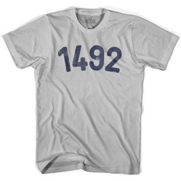 1492 Year Celebration Adult Cotton T-shirt - Cool Grey