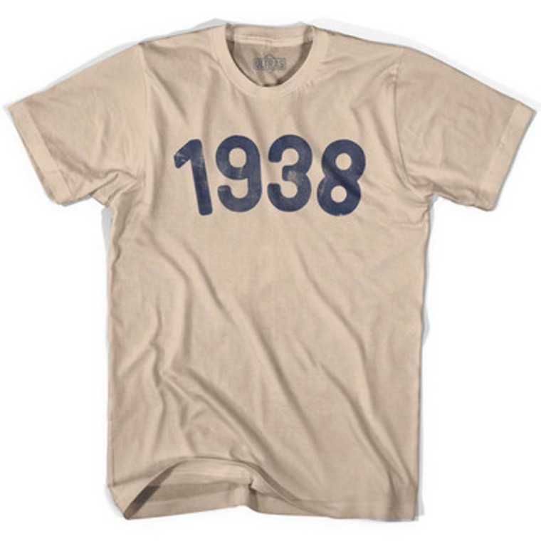 1938 Year Celebration Adult Cotton T-shirt - Creme