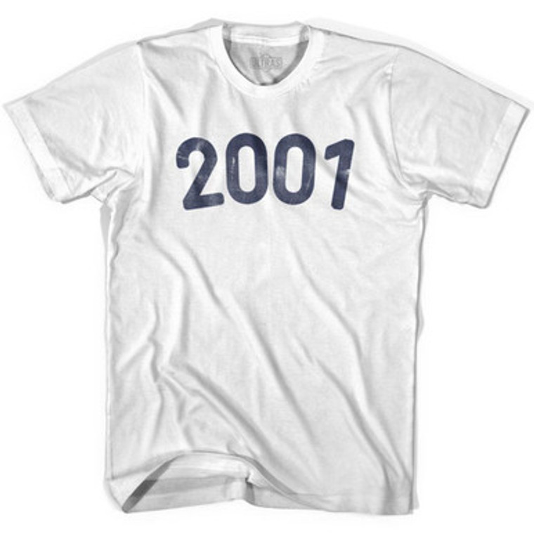2001 Year Celebration Adult Cotton T-shirt - White