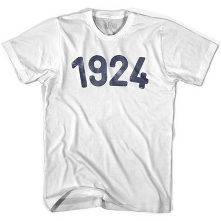 1924 Year Celebration Adult Cotton T-shirt - White