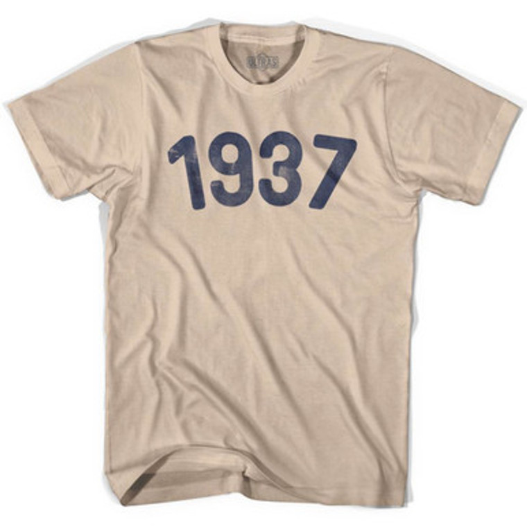 1937 Year Celebration Adult Cotton T-shirt - Creme