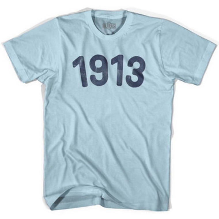 1913 Year Celebration Adult Cotton T-shirt - Light Blue