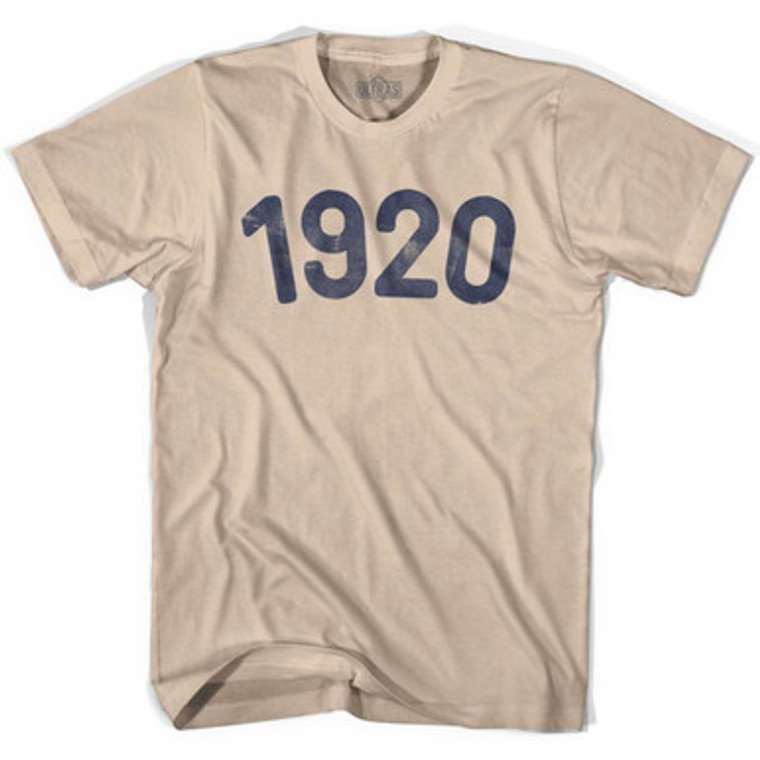 1920 Year Celebration Adult Cotton T-shirt - Creme