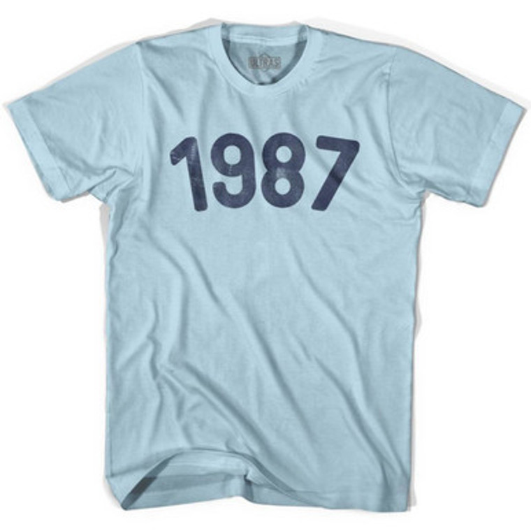 1987 Year Celebration Adult Cotton T-shirt - Light Blue