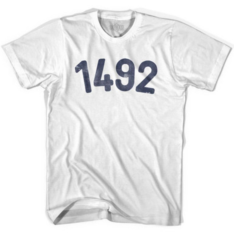 1492 Year Celebration Adult Cotton T-shirt - White