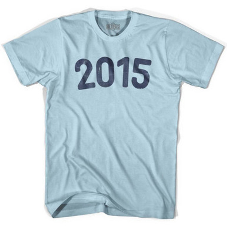 2015 Year Celebration Adult Cotton T-shirt - Light Blue