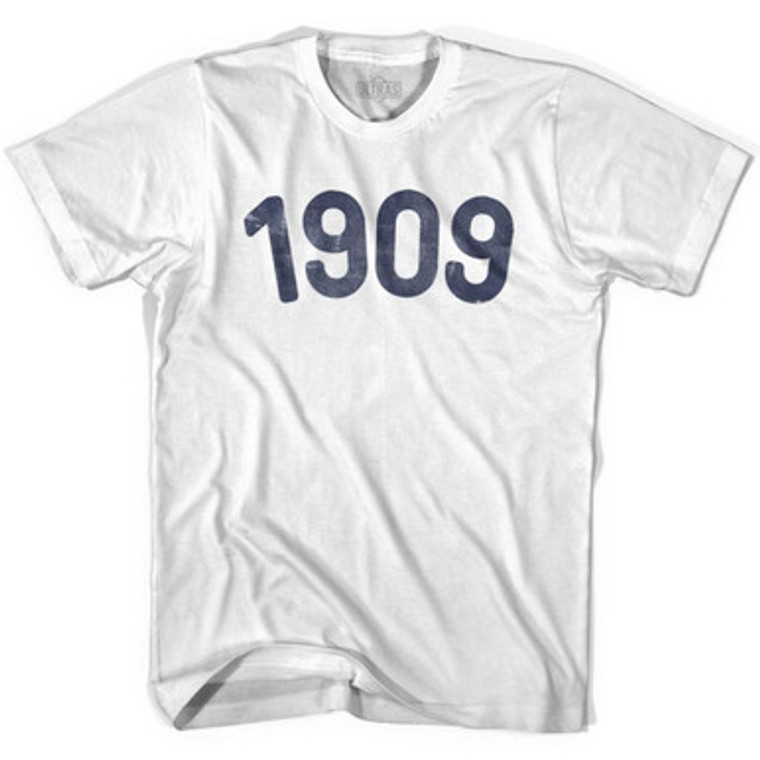 1909 Year Celebration Adult Cotton T-shirt - White