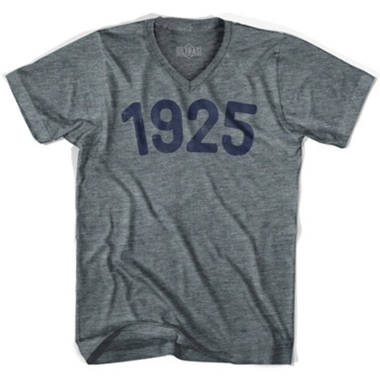 1925 Year Celebration Adult Tri-Blend V-neck T-shirt - Athletic Grey