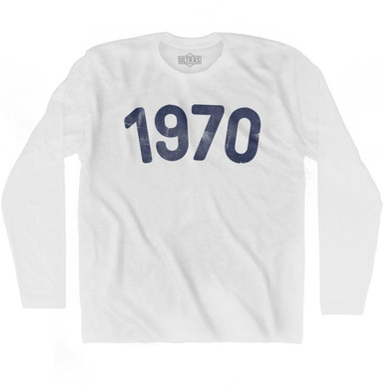 1970 Year Celebration Adult Cotton Long Sleeve T-shirt - White