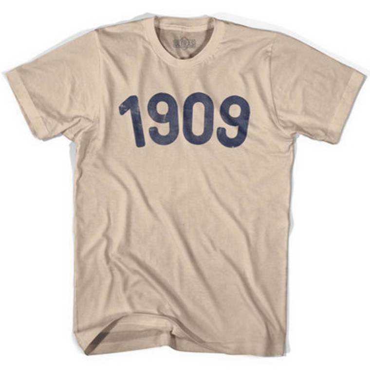 1909 Year Celebration Adult Cotton T-shirt - Creme