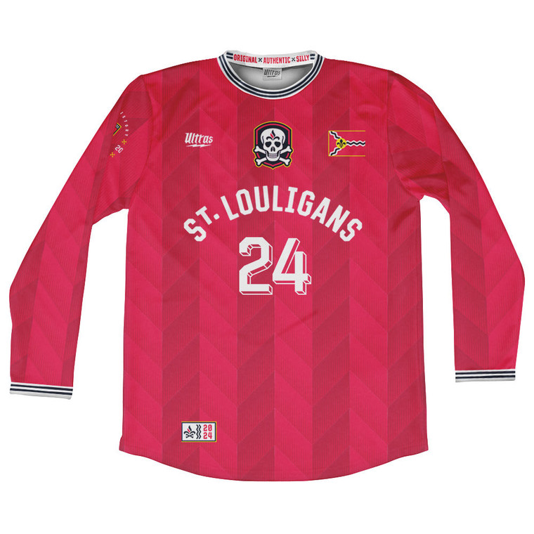 St Louligans 2024 Long Sleeve Crew Neck 24 Soccer Jersey Made In USA - Red