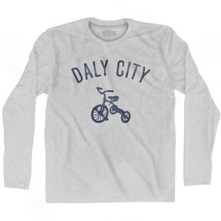 Daly City Tricycle Adult Cotton Long Sleeve T-shirt - Grey Heather