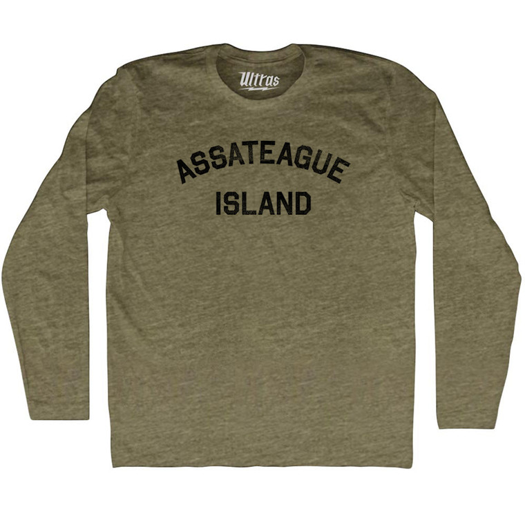 Assateague Island Adult Tri-Blend Long Sleeve T-shirt - Military Green