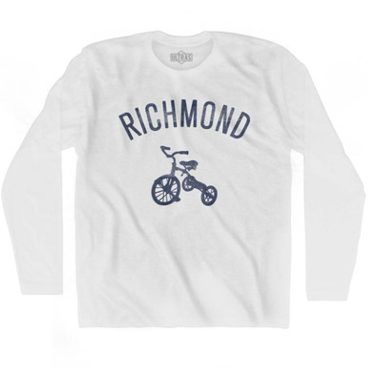 Richmond City Tricycle Adult Cotton Long Sleeve T-shirt - White