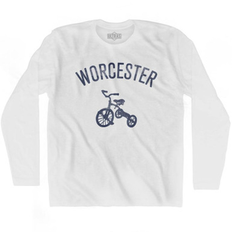 Worcester City Tricycle Adult Cotton Long Sleeve T-shirt - White