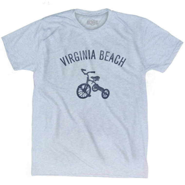 Virginia Beach City Tricycle Adult Tri-Blend T-shirt - Athletic White