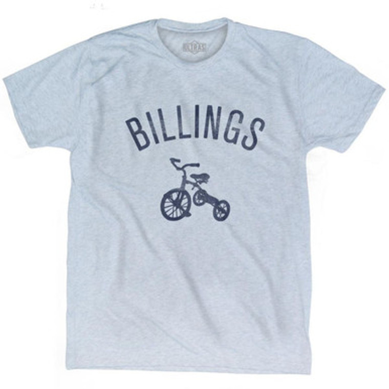 Billings Tricycle Adult Tri-Blend T-shirt - Athletic White