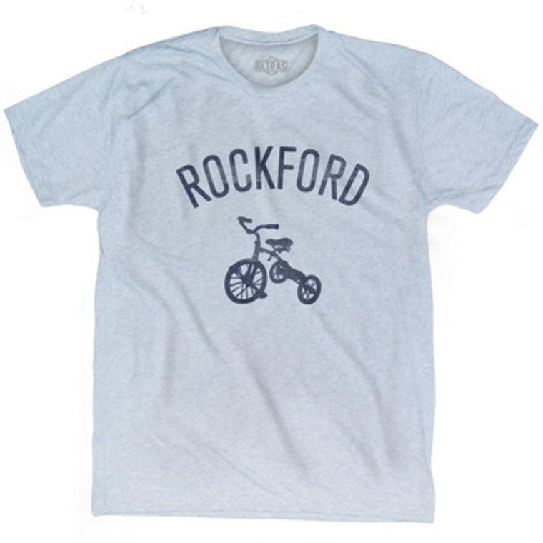 Rockford City Tricycle Adult Tri-Blend T-shirt - Athletic White