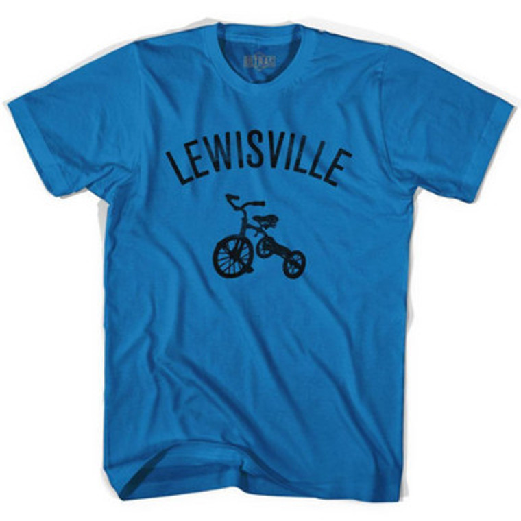 Lewisville City Tricycle Adult Cotton T-shirt - Royal