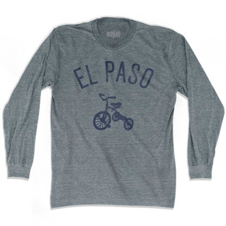El Paso City Tricycle Adult Tri-Blend Long Sleeve T-shirt - Athletic Grey