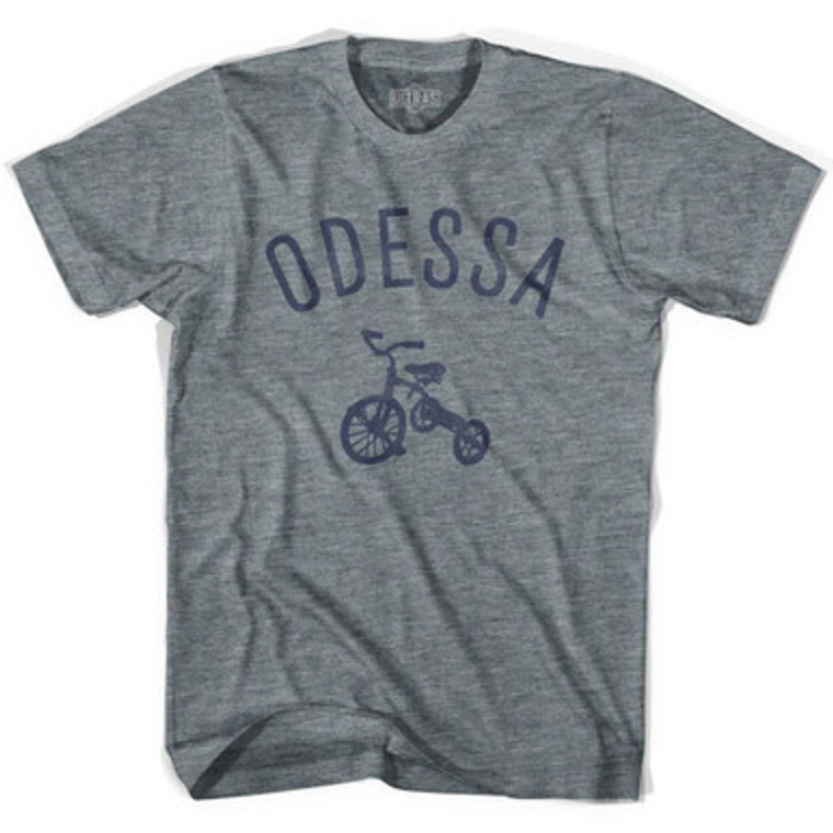 Odessa City Tricycle Adult Tri-Blend V-neck Womens T-shirt - Athletic Grey