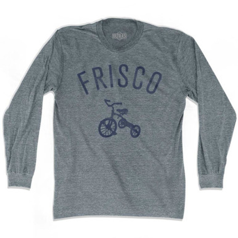 Frisco City Tricycle Adult Tri-Blend Long Sleeve T-shirt - Athletic Grey