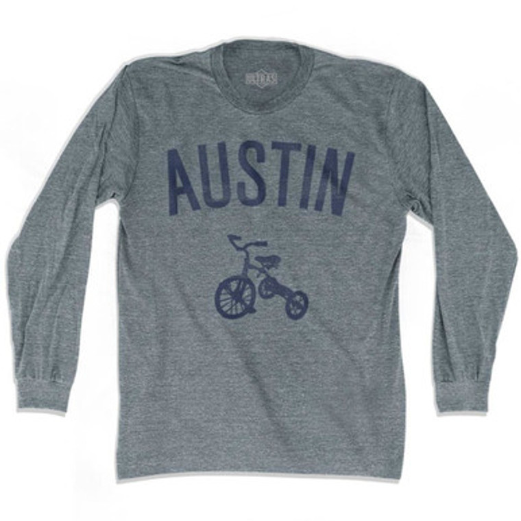 Austin Tricycle Adult Tri-Blend Long Sleeve T-shirt - Athletic Grey