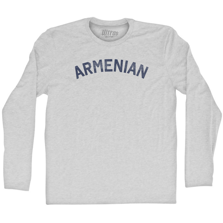 Armenian Adult Cotton Long Sleeve T-shirt - Grey Heather