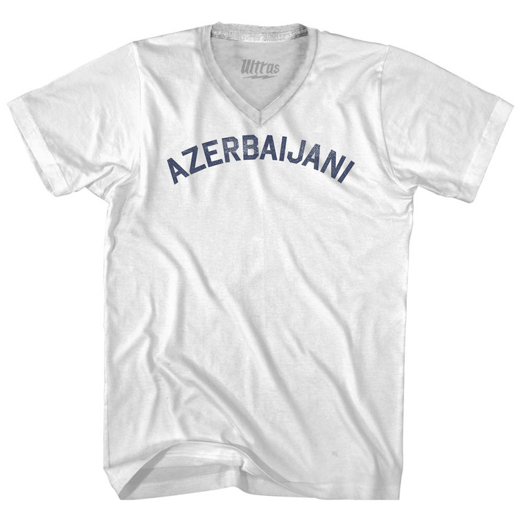 Azerbaijani Adult Tri-Blend V-neck T-shirt - White