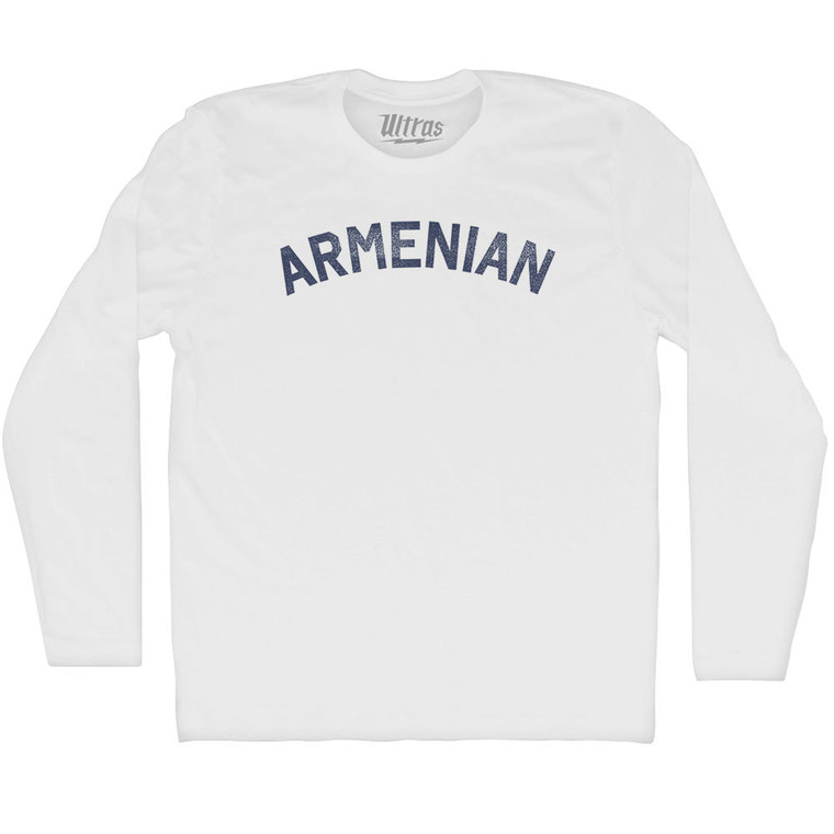 Armenian Adult Cotton Long Sleeve T-shirt - White