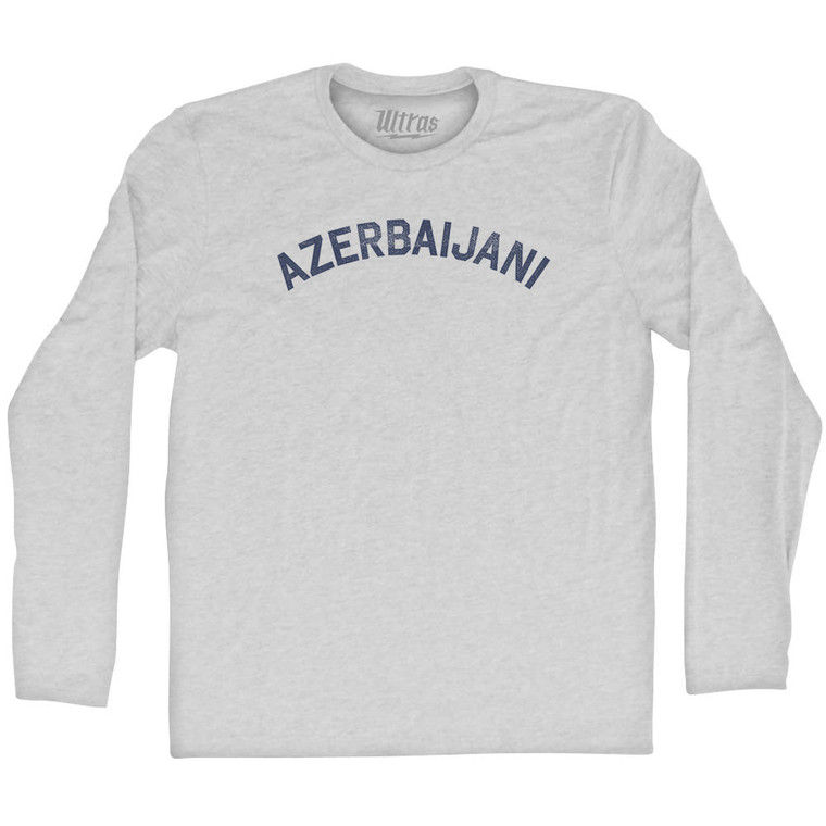 Azerbaijani Adult Cotton Long Sleeve T-shirt - Grey Heather