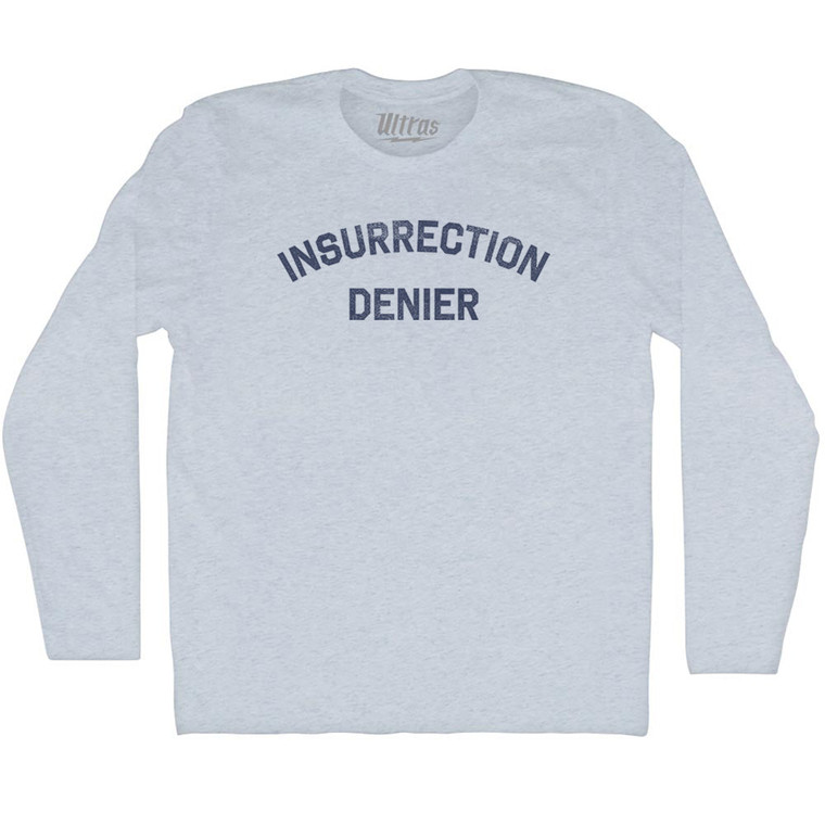 Insurrection Denier Adult Tri-Blend Long Sleeve T-shirt - Athletic White
