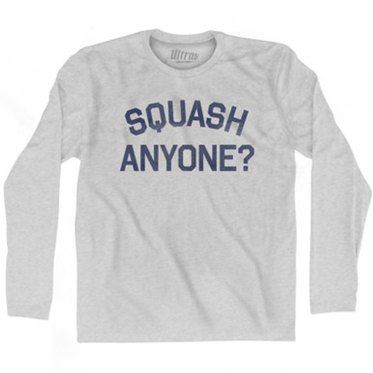 Squash Anyone Adult Cotton Long Sleeve T-shirt - Grey Heather