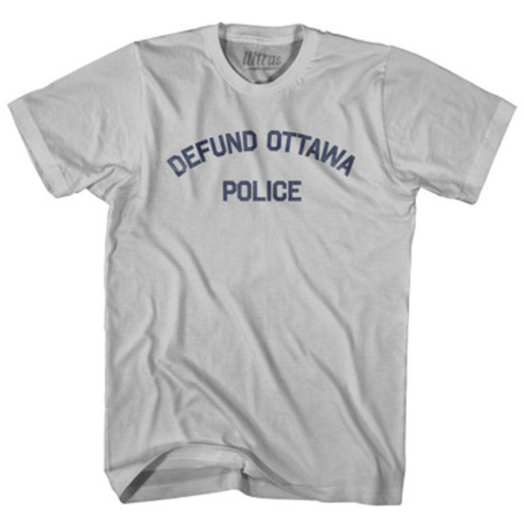 Defund Ottawa Police Adult Cotton T-shirt - Cool Grey