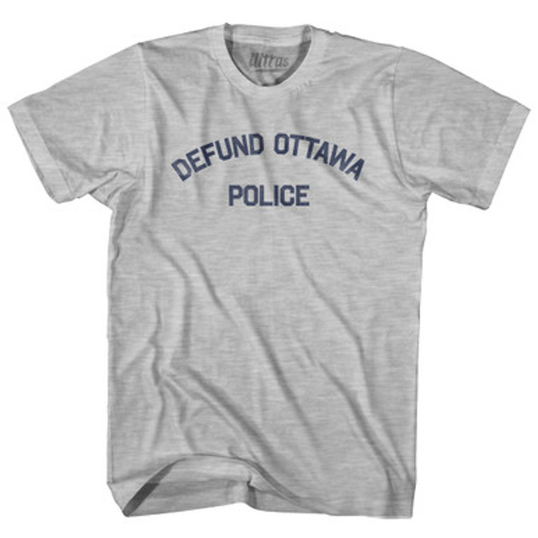 Defund Ottawa Police Youth Cotton T-shirt - Grey Heather
